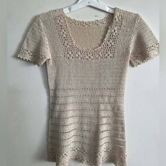 Vintage handmade pointelle sweater - Picture 1 of 6